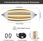 Brazilian Double Hammock with Tree Straps, Extra Large 94x63IN, 2 Persons - Image 3