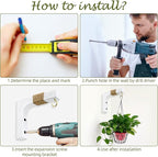 2 Pack Plant Hanger Hooks for Indoor Hanging Plants, Farmhouse Wooden Hanging - Image 5