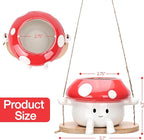 Fungi Fun Mushroom Hanging Planter Pot, Cute Ceramic Swing Face Planter - Image 3