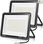 2pack 400W LED Flood Lights Outdoor, 5000K Daylight White 50000LM Super Bright by XYCN