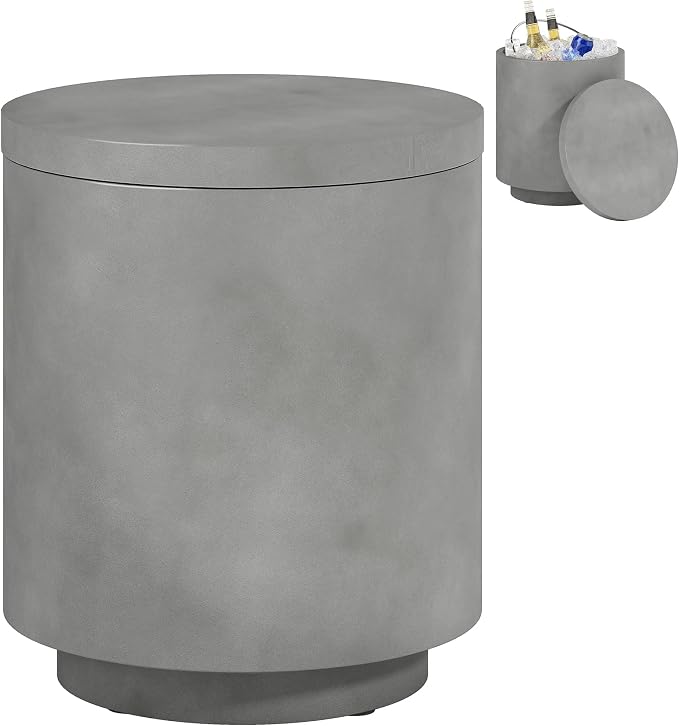 HOMCOM 2.6 Gal Outdoor Cooler Side Table, 3-in-1 Cool Coffee Table by HOMCOM
