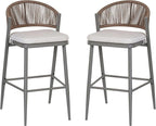 Christopher Knight Home Hearth 30.25" H Patio Barstools Set of 2, Woven Wicker - Image 4