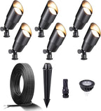Gardenreet Black Brass Low Voltage Landscape Spotlights Kit 12V LED by Gardenreet