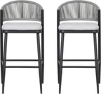Christopher Knight Home Hearth 30.25" H Patio Barstools Set of 2, Woven Wicker - Image 7