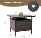 Tangkula Outdoor Wicker Table, Rattan Coffee Table - Image 3