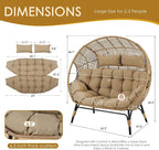 NICESOUL® Double Egg Chair Indoor Outdoor Stationary Oversized 6.5" Thick - Image 3