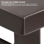 Outdoor Metal Steel Rectangle Patio Dining Table, 6 Person Patio Table - Image 7