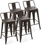 COSTWAY Metal Bar Stools Set of 4, by COSTWAY