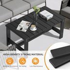 VINGLI Outdoor Coffee Table, HDPE Patio Coffee Table - Image 6