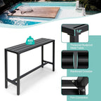 COSTWAY 3 Piece Outdoor Patio Bar Set, Metal Bar Table and Chairs Set - Image 4