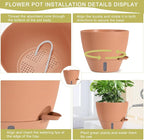 4 Pack Plant Pots, 12/10/9/8/ Inch Self Watering Pots - Image 4
