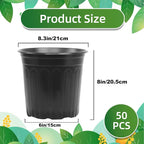 50 Pcs 2 Gallon Nursery Pots, Thickened Soft Plastic Plant Pots - Image 2