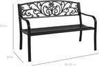 Best Choice Products Outdoor Bench Steel Garden Patio Porch Furniture - Image 2