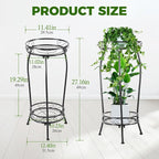 Plant Stand Indoor Outdoor 2 Tier 27" Tall Metal Potted Holder Rack Flower Pot - Image 2