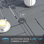 VICLLAX Patio Table and Chair Set of 6, All Weather Metal Round Outdoor Dining - Image 2