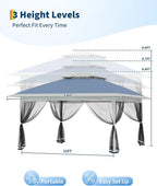Canopy Tent 13x13 ft, Pop Up Gazebo One-Push Setup - Image 3
