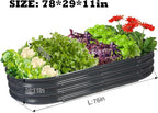 Raised Garden Bed Galvanized Planter Box Outdoor, Rot-Resistant Metal Garden - Image 2
