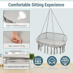 Giantex 2-Seat Hammock Chair, Macrame Swing - Image 7