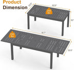 Expandable Aluminum Outdoor Dining Table, 3-Adjustable Lengths Patio Dining - Image 8