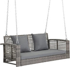 VINGLI 4 FT Rattan Porch Swing Outdoor Support 800 LBS by VINGLI