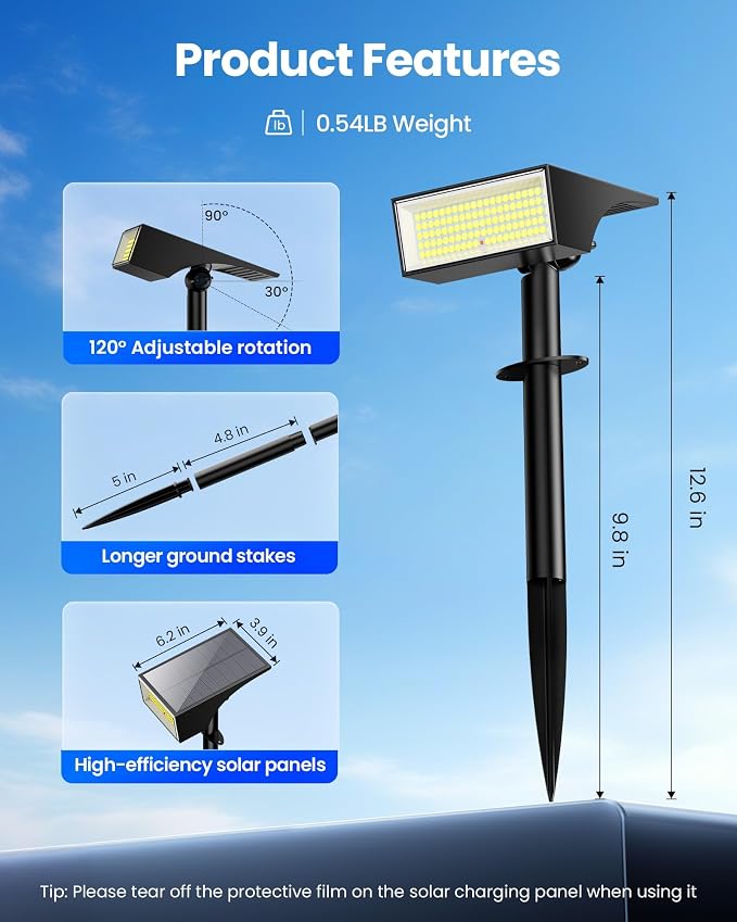 Koicaxy Solar Lights Outdoor Waterproof 8 Pack IP65, 100 LEDs 4 Light Modes - Image 5