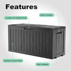 85 Gallon Outdoor Deck Box, Lockable Waterproof Outdoor Storage Boxes - Image 4