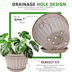FGstyle 4 Pack 16 inch Plant Pots, Retro Vertical Stripe Planters - Image 3