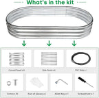 JERIA 6×3×1ft Oval Raised Garden Bed, Galvanized Raised Garden Bed Kit Outdoor - Image 2