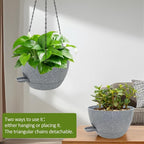 WOUSIWER Self Watering Hanging Planters, 2 Pack 10'' Plastic Pots - Image 3