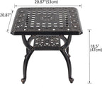 Cast Aluminum Outdoor Side Table, Small Patio Table, Outdoor Coffee Tables - Image 2