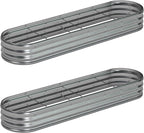 8x2x1ft Galvanized Oval Raised Garden Bed, Outdoor Planter Box Metal Patio Kit by Foxlang