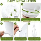 WOUSIWER Self Watering Hanging Planters, 2 Pack 12'' Plastic Pots - Image 7