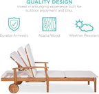 Best Choice Products 79x26in Acacia Wood Chaise Lounge Chair Recliner, Outdoor - Image 5