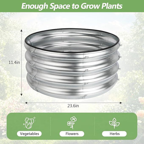 2x2x1ft Round Galvanized Raised Garden Bed Kits, Raised Garden Bed Metal - Image 2