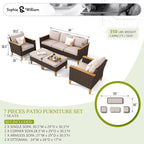 Sophia & William Wicker Patio Furniture Set, Outdoor Rattan Sectional Sofa 7 - Image 8
