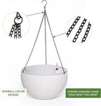 Dexceder 13.5 Inch Large Self Watering Hanging Planters Indoor Outdoor - Image 5