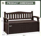 Flamaker 80 Gallon Storage Bench Outdoor Indoor, Durable All-Weather Seating - Image 3