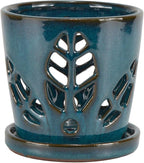 W&W Orchid Pot with Holes and Saucer - Image 2
