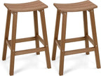 Weatherproof Bar Stools Set of 2, Saddle Seat, Bar Height Stools by LAHAAP