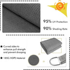 KANAGAWA 18'X22' Dark Gray Custom Size Sun Shade Sail Rectangle UV Block Canopy - Image 3