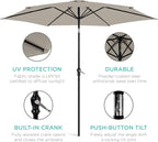 Best Choice Products 10ft Outdoor Table Compatible Steel Polyester Market Patio - Image 5