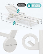 SERWALL Patio Chaise Lounge Chair, Poly Lounge Chair - Image 3