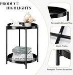 danpinera 2-Tier Round Side Table, Metal End Table - Image 5
