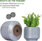 8 Inch + 6 Inch Ceramic Plant Pots Indoor - Image 2