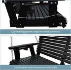 HDPE Porch Swing with 18/8 Stainless Steel Bolts, Ergonomic Design, Ultra - Image 5