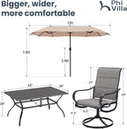 PHI VILLA Swivel Chair Patio Dining Set - Image 7