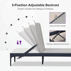 PURPLE LEAF Outdoor Chaise Lounge Set of 2 Aluminum Adjustable Patio Lounger - Image 3