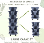 Umigy 2 Set of 7 Tier Vertical Planter Stackable Tower Planters Strawberry Herb - Image 6
