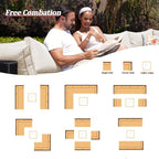 7 Piece Outdoor Patio Furniture Sets, Outdoor Wicker Conversatin Set w Glass - Image 6