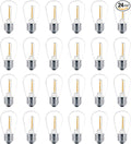 Meconard 24 Pack LED S14 Replacement Light Bulbs, Shatterproof Outdoor 1 Watt by Meconard